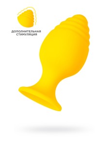 Анальная втулка TODO BY TOYFA RIFFLE, силикон, желтый, 7,5 см