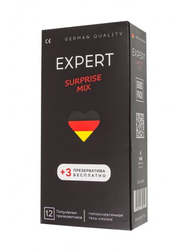 Презервативы EXPERT Surprise Mix Germany 12шт +(3 бесплатно)., микс