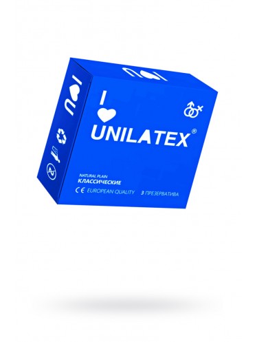 Презервативы UNILATEX, NATURAL PLAIN, гладкие, классические, 19 см, 5,4 см, 3 шт.