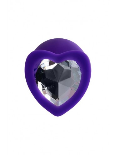 Анальная втулка ToDo by Toyfa Diamond Heart, силикон, фиолетовая, 8 см, Ø 3,5 см