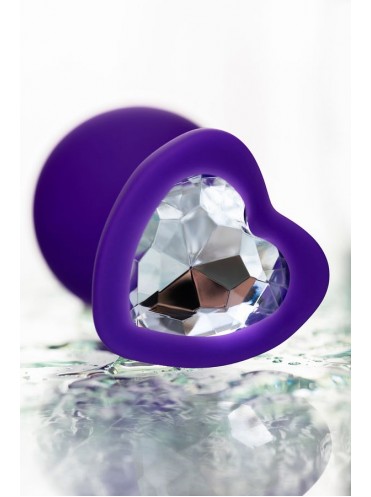 Анальная втулка ToDo by Toyfa Diamond Heart, силикон, фиолетовая, 8 см, Ø 3,5 см