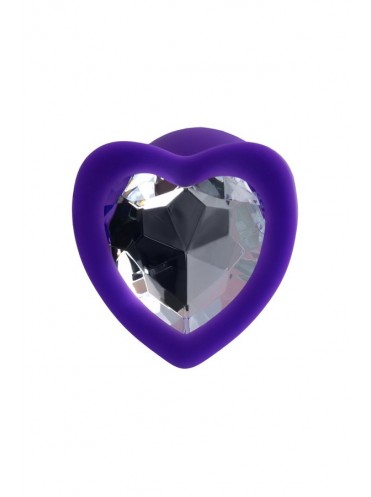Анальная втулка ToDo by Toyfa Diamond Heart, силикон, фиолетовая, 7 см, Ø 2,7 см, 18 г