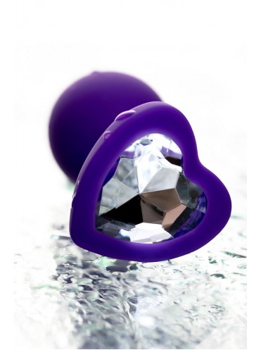 Анальная втулка ToDo by Toyfa Diamond Heart, силикон, фиолетовая, 7 см, Ø 2,7 см, 18 г