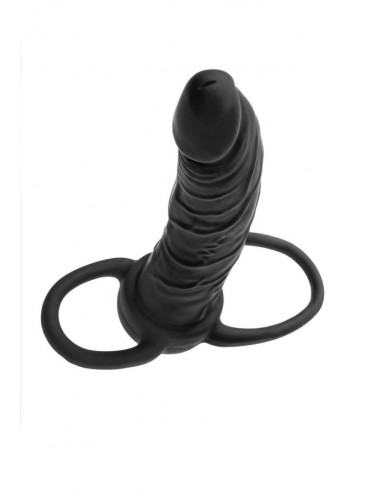 Насадка на пенис для двойного проникновения Black&Red by TOYFA , силикон, чёрный, 16,5 см
