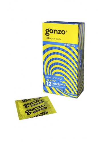 Презервативы GANZO, CLASSIC, классические, латекс, 18,5 см, 5,2 см, 12 шт