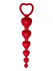 Анальная цепочка Love Beam бордового цвета 19 см