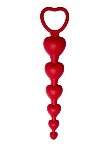 Анальная цепочка Love Beam бордового цвета 19 см