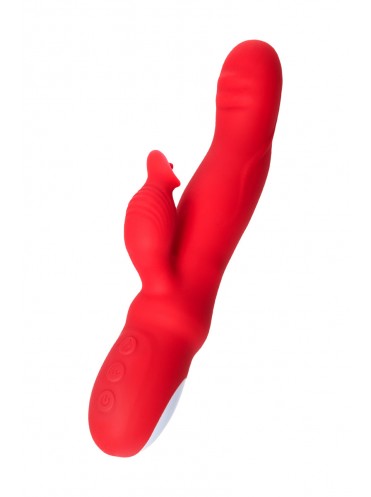 Вибратор JOS REDLI с двигающейся головкой, силикон, красный, 21 см