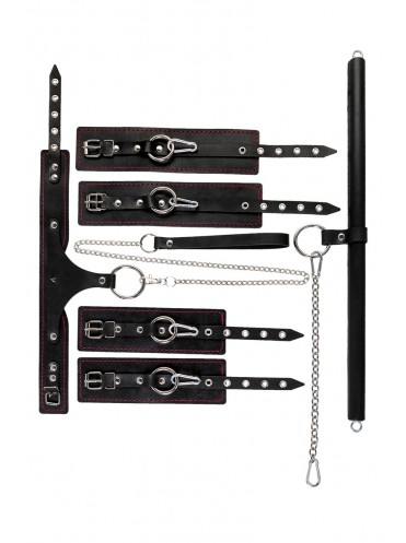 Бондажный набор 3 точки фиксации PECADO BDSM (большая распорка, оковы, наручники, ошейник  кольцом)