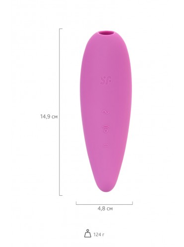 Вакуум-волновой бесконтактный стимулятор клитора SATISFYER CURVY 3+, силикон, розовый, 14,5 см