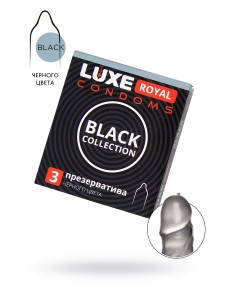 Презервативы LUXE ROYAL BLACK COLLECTION 3 шт, 18 см