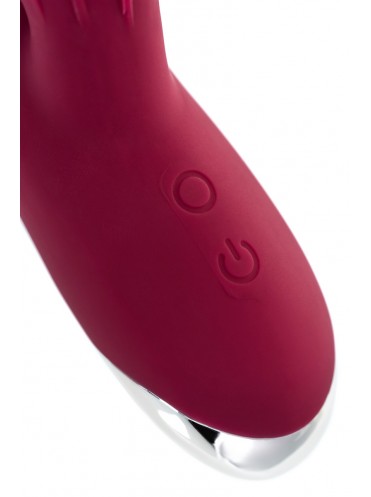 Вибратор с клиторальным стимулятором L'EROINA BY TOYFA SANGRA, силикон, бордовый, 20,5 см