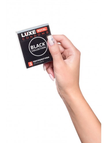 Презервативы LUXE ROYAL BLACK COLLECTION 3 шт, 18 см