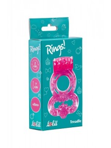 Эрекционное кольцо с вибрацией RINGS TREADLE розовое