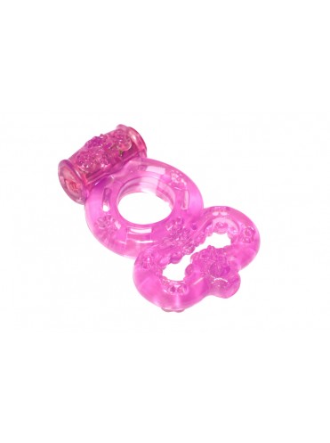Эрекционное кольцо с вибрацией RINGS TREADLE розовое