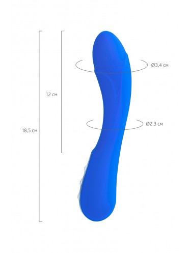 Вибратор гнущийся L'EROINA BY TOYFA BLURY, 10 режимов вибрации, силикон, синий, 18,5 см, Ø 3,4