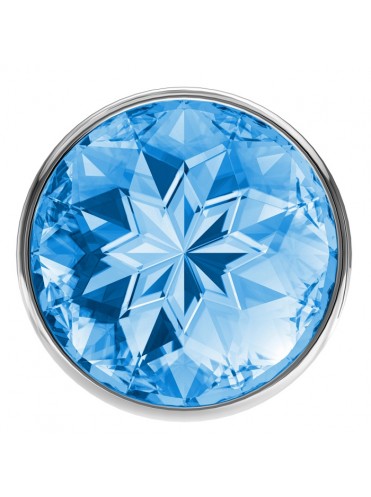 Анальная пробка DIAMOND LIGHT BLUE SPARKLE 8,2/3,3 см
