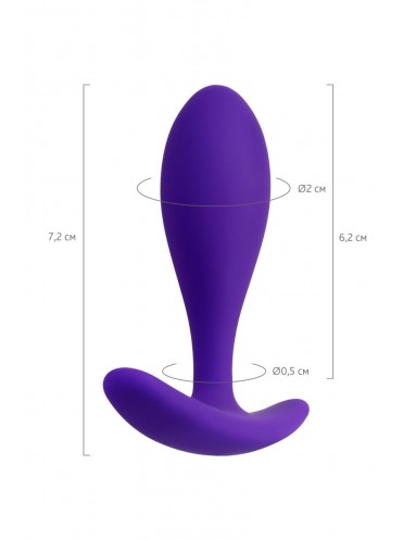 Анальная втулка TODO BY TOYFA HUB, силикон, фиолетовая, 7,2 см, Ø 2 см