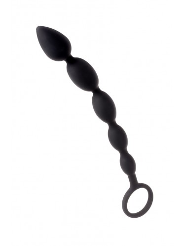 Анальная цепочка силиконовая черная 27,6 см
