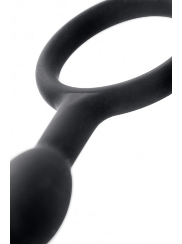 Анальная цепочка силиконовая черная 27,6 см