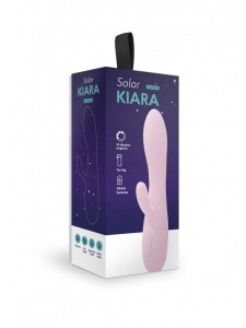 Бесшумный вибратор с клиторальным отростком Kiara, цвет пастельно розовый (SOLAR collection)