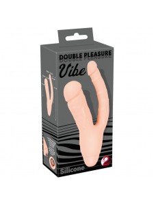 Анально-вагинальный двойной вибромассажер «Double Pleasure Vibe» от компании You 2 Toys, цвет телесный