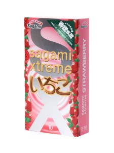 Презервативы латексные SAGAMI XTREME STRAWBERRY №10, 19 см цена за 1 шт