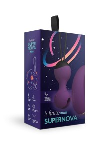 2 в 1 Виброшарики Кегеля с вибро-пультом ду SuperNova, цвет сливовый (INFINITE collection)