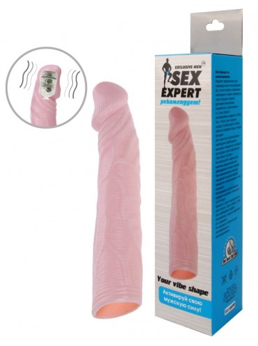 Насадка с вибрацией от Sex Expert , 18 см
