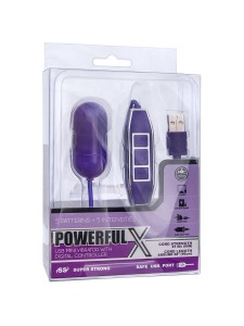 Мощное виброяйцо Powerful X фиолетовое, l=5 см, d=2-2,5 см