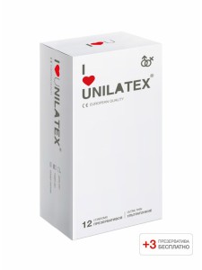 Презервативы ультратонкие Unilatex 12 шт.+ 3 подарок