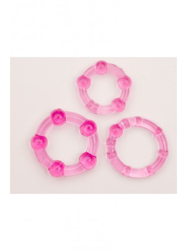 Набор колец разного диаметра 3 розовые 