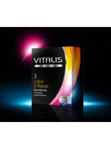 Презервативы Vitalis, premium, цветные, аромат, 18 см, 5,3 см, 3 шт.