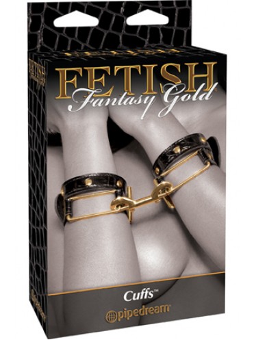 Наручники Fetish Fantasy Gold Cuffs черные с золотом