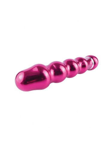 Гладкий, тихий и мощный Вибромассажер PURE ALUMINIUM - PINK MEDIUM рельефный розовый