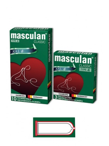 Masculan Classic 4, 3 шт Увеличенного размера